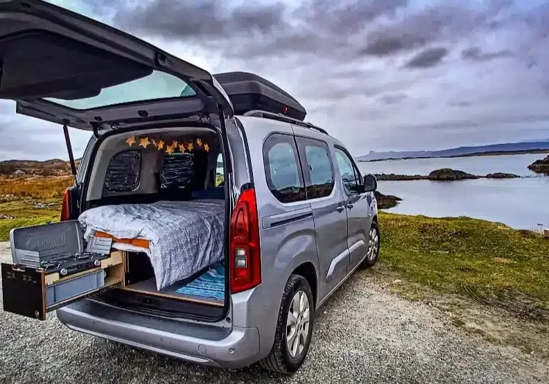 A car installed with a Campal product outdoors.